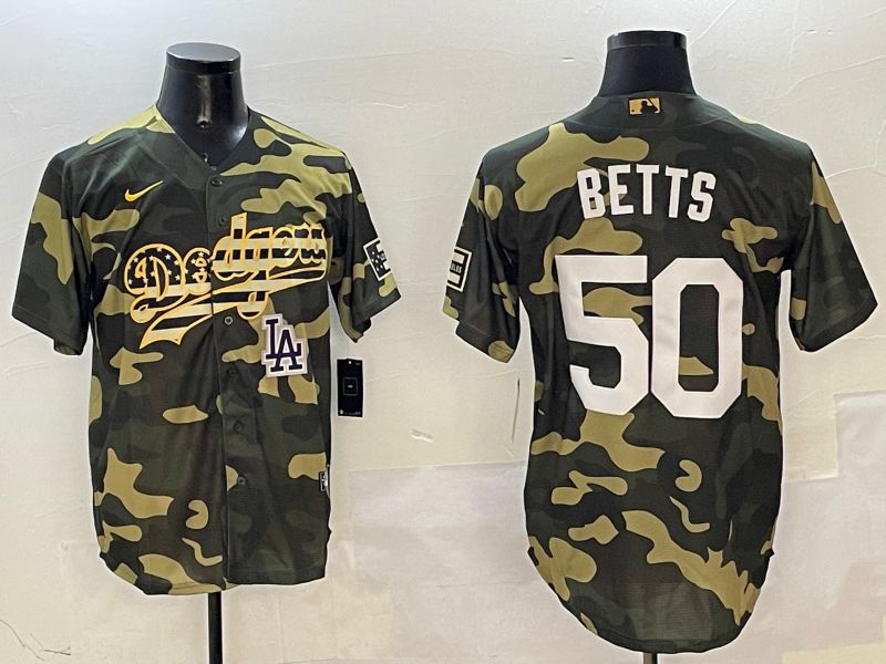 Men Los Angeles Dodgers #50 Betts Camo Joint Name 2025 Nike MLB Jersey style 12->los angeles dodgers->MLB Jersey